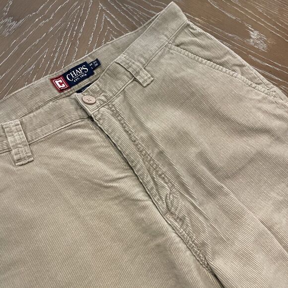 Chaps Mens Beige/tan Corduroy‎ Cargo Pants 33x30 EXCELLENT Fast Ship - Picture 1 of 9